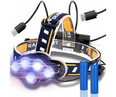Retoo GALVOS LEMPAS 8 LED COB T6 GALINGAS ĮKRAUJAMAS PRIEKINIS LEMPAS USB GALVUTEI