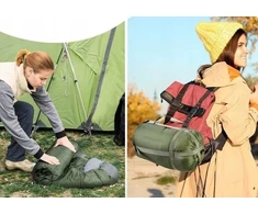 Retoo MUMMY TOURIST miegmaišis šiltas CAMO 210x75cm SKILĖ SU gobtuvu su dangteliu