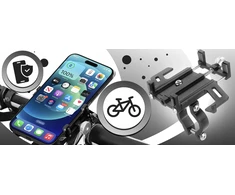 Retoo Tvirtas ALIUMININIS DVIRAČIO LAIKIKLIS, UNIVERSALUS TELEFONUI MOTOROLERIUI