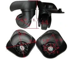 RGL Juodas Swivel Suitcase Wheels, 2 vnt. Plastikiniai