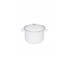 RIESS Aukštas puodas su dangčiu 1l 14cm Klasikinis WEISS QUARTZ ENAMEL AUSTRIJA