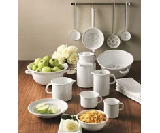 RIESS Aukštas puodas su dangčiu 3,5l 20cm Klasikinis WEISS ENAMEL AUSTRIA