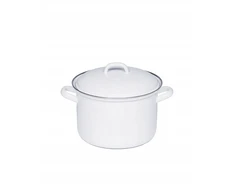 RIESS Aukštas puodas su dangčiu 3,5l 20cm Klasikinis WEISS ENAMEL AUSTRIA