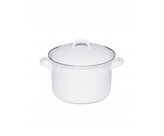 RIESS Aukštas puodas su dangčiu 4,5l 22cm Klasikinis WEISS QUARTZ ENAMEL AUSTR