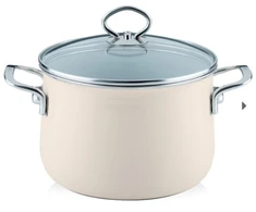 Riess Avorio Tall puodas su dangteliu 4,0l 20cm QUARTZ EEMAL AUSTRIJA