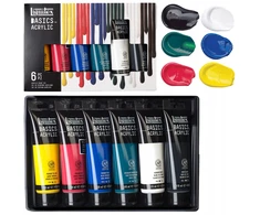 Rinkinys 6szt farb akrylowych LIQUITEX Basics Acrylic pudełko tubki 6x118 ml