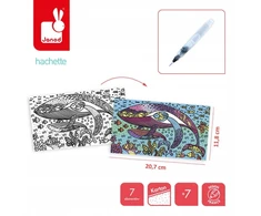 Rinkinys kreatywny Magiczne kolorowanki wodne Ocean 7+, Janod