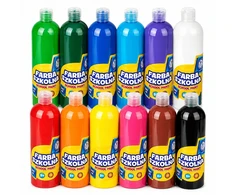 Rinkinys priešmokyklinė Farby Szkolne Plakatowe ASTRA 500 ml – 12 Kolorów