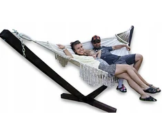 RINKINYS RĖMAS + HAMAKAS 2 ŽMONĖMS. BOHO ECRU nešiojamas komplektas COMFORT ZONE 200 KG