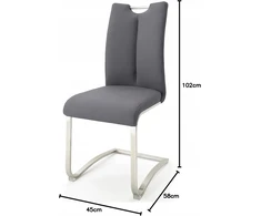 Robas Lund kėdė A2X20GX2 45 x 45 x 102 cm pilkų atspalvių 2 vnt.