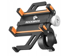 Rockbros Aliuminio dviračio telefono laikiklis ant vairo, oranžinis