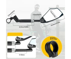 Rockbros Komplekt dviejų dviračio veidrodėlių 360° reguliuojamas 20-23mm