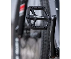 Rockbros PLATFORMINIAI DVIRAČIO PEDALAI JUODAI LEGVIAI 9/16 KEIŠČIŲ MTB TREKING BMX ROAD