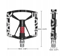 Rockbros PLATFORMINIŲ DVIRAČIO PEDALŲ ŠVIETIMO RINKINYS 9/16 KAIŠČIŲ MTB TREKKING ALUMINIUM