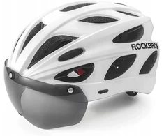 Rockbros Tt-16 dviračio šalmas, baltas, 58-65cm, su nuimamu vizieriu