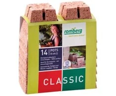 Romberg Kvadratiniai kokoso pluošto vazonai daigams 8x8cm/14vnt.