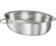 Rösle Elegance keptuvė, ovali plieninė, 8L, indukcinė, dangtis, keptuvė