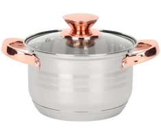 Rossner Austria TRADICINIS PLIENINIS PUODAS 18cm su dangčiu INDUKCINĖS DUJOS 2,3L Rossner AUSTRIJA
