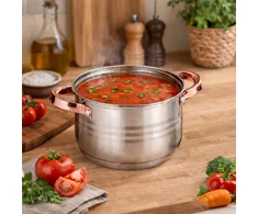 Rossner Austria TRADICINIS PLIENINIS PUODAS 20cm su dangčiu INDUKCINĖS DUJOS 2,8L Rossner AUSTRIJA