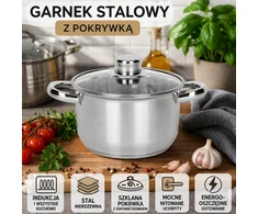 Rossner Austria TRADICINIS PLIENINIS PUODAS 18cm su dangčiu INDUKCINĖS DUJOS 2,3L Rossner AUSTRIJA