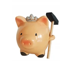 Roter Piggy bank princesė kiaulytė su plaktuku paršeliu kaip dovana