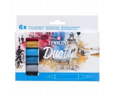 Royal Talens Feutrai - TALENS - Ecoline - Urban Landscape rinkinys - 6 vnt. - Koncentruota ir skaidri akvarelė