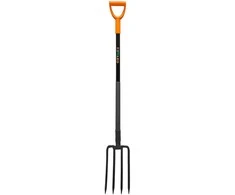 Šakės plokščiais dantimis Yutong 4 dantys/L1250mm ergonomišku metaliniu kotu/ PVC rankena