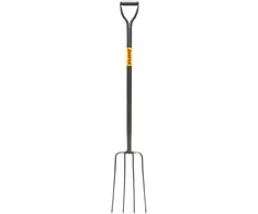 Šakės smailiais dantimis Yutong 4 dantys/L1100mm metaliniu kotu/ medine rankena