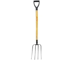 Šakės smailiais dantimis Yutong 4 dantys/L1150mm mediniu kotu/ PVC rankena