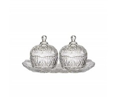 Bikuvalt Saldaininės 2 vnt. su padėklu 26x14x16,5 cm Home Deco KA0271