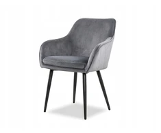 SalesFever Freja 381588 valgomojo kėdė aksominis pilkas metalas 85cm