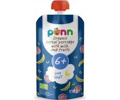 SALVEST Ponn BIO Bananas su mėlynėmis ir javų dribsniais DESERTAS vaikams 110 g