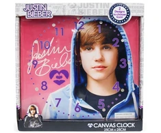 Sambro JUSTIN BIEBER Sieninis laikrodis 25x25cm Płótno ZEGAR NA ŚCIANĘ DLA NASTOLATKI