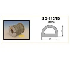 Sanok Sandarinimo juosta D profilio 21x15mm Juoda 50m