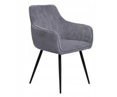 SATORI FASO pilka velveta minkšta kėdė valgomajam 57x59x84 HOMLA