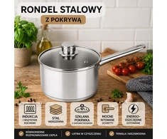SAUGUS PLIENINIS PUODAS su dangteliu 16cm 1,8L DUJŲ INDUKCINIS ROSSNER AUSTRIJA