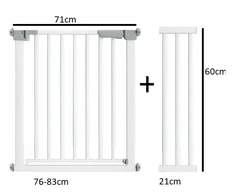 Saugūs vartai baltoms durims 76-104 cm su užrakinimo sistema