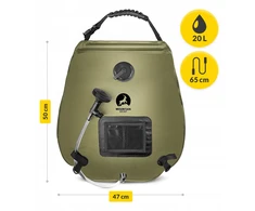 Saulės turistinis dušas 20L su termometru Mountain Goat Camping Camp