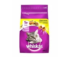 Sausas kačių ėdalas WHISKAS Adult, su vištiena, 300g