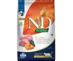 FARMINA N&amp;D PUMPKIN - CAT Dry ėriena&amp;Blueberry NEUTERED ADULT 5kg