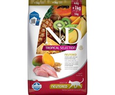 FARMINA N&amp;D TROPICAL SELECTION - CAT Dry vištiena, Spelt, avižos NEUTERED 4+1kg