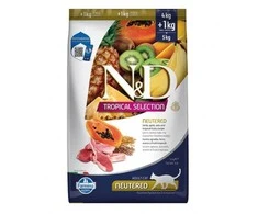 FARMINA N&amp;D TROPICAL SELECTION - CAT Dry Lamb, Spelt, Oats NEUTERED 4+1kg
