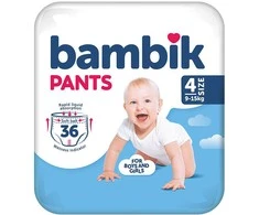 Sauskelnės Jumbo Baby Pants Bambik 4dyd./9-15kg/36vnt.