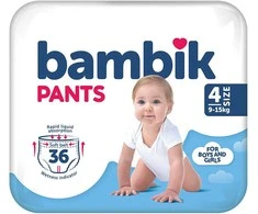 Sauskelnės Jumbo Baby Pants Bambik 4dyd./9-15kg/36vnt.
