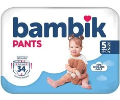 Sauskelnės Jumbo Baby Pants Bambik 5dyd./12-17kg/34vnt.