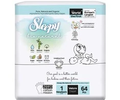Sauskelnės Sleepy 1dyd./Newborn/64vnt. Natural