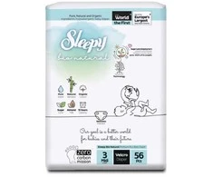 Sauskelnės Sleepy 3 dyd./Midi/56vnt. Bio Natural