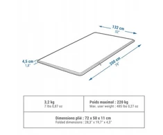 Savaime prisipučiantis kempingo kilimėlis Quechua Comfort 132 cm 2 asmenims