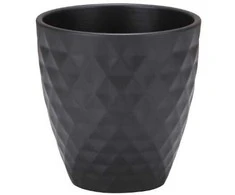 Scheurich Dekoratyvinis gėlių vazonas Structure Chrystal/anthrazit H15cm juodas/keraminis