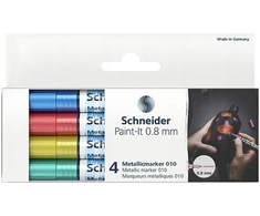 Schneider Electric Schneider Paint-it Metallic akriliniai markeriai, 0.8mm, 4 vnt.